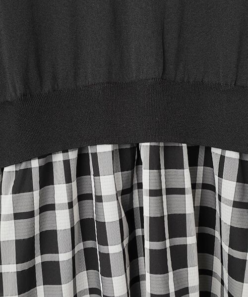 MOGA / モガ ロング・マキシ丈ワンピース | feerique ニット×シアーチェックドッキングワンピース | 詳細5