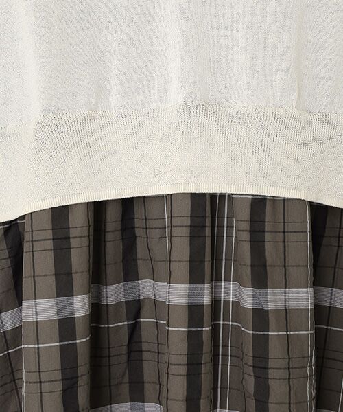 MOGA / モガ ロング・マキシ丈ワンピース | feerique ニット×シアーチェックドッキングワンピース | 詳細6
