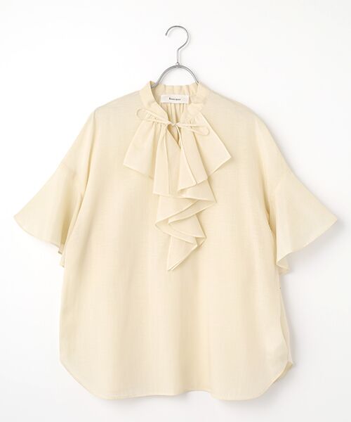 #snc モガ MOGA カットソー 17 青緑系 半袖 シルク リボン シワ加工 レディース [893757] MOGA #snc モガ カットソー 17 青緑系 半袖 シルク リボン シワ