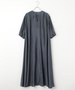セール】 フィブリルツイルフレアワンピース （ロング・マキシ丈