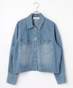 定価5.2万【MOGA モガ】ジャガード　ノーカラー　ジャケット　ブルゾン　紺 定価5.2万【MOGA モガ】ジャガード ノーカラー ジャケット