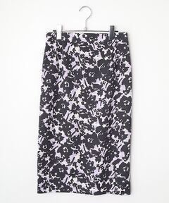 MOGA / モガ ロング・マキシ丈スカート | wb ぼかしフラワープリントポンチタイトスカート