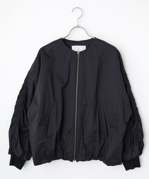 MOGA/モガ ライトグログランバルーンショートブルゾン ブラック M