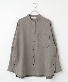MOGA / モガ シャツ・ブラウス | feerique ウールライクストライプオーバーサイズシャツ