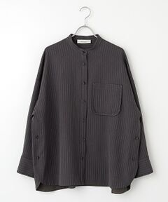 MOGA / モガ シャツ・ブラウス | feerique ウールライクストライプオーバーサイズシャツ