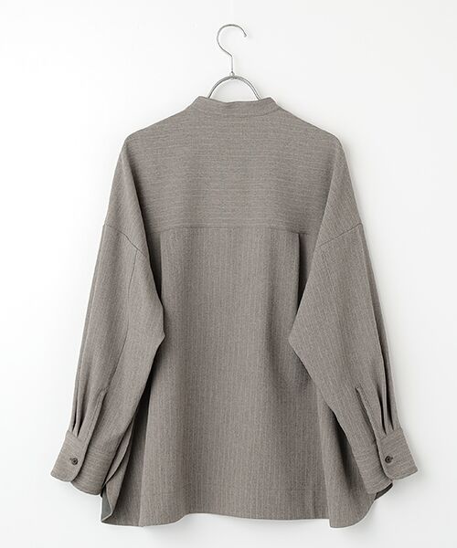 MOGA / モガ シャツ・ブラウス | feerique ウールライクストライプオーバーサイズシャツ | 詳細1