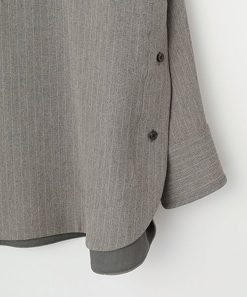 MOGA / モガ シャツ・ブラウス | feerique ウールライクストライプオーバーサイズシャツ | 詳細3