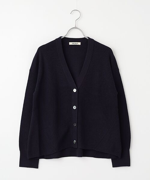 MOGA/モガ WORLD Vネックカーディガン ネイビー M