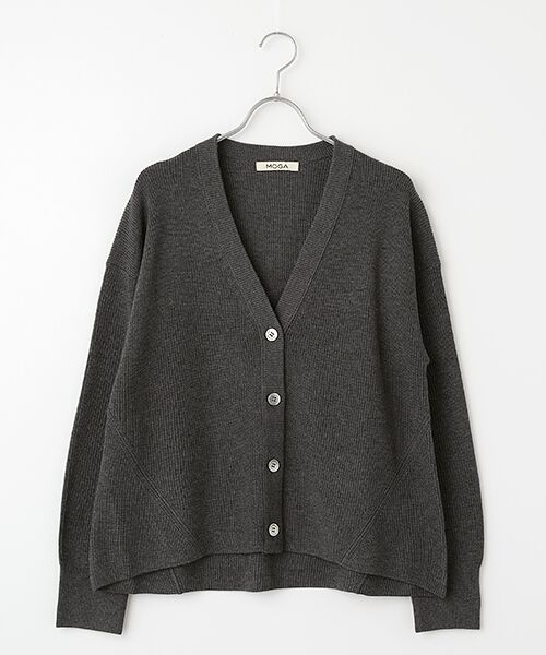 MOGA/モガ WORLD Vネックカーディガン チャコールグレー M