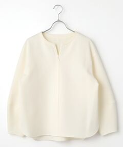 MOGA / モガ カットソー | トリアセダブルニットキーネックジャージトップス