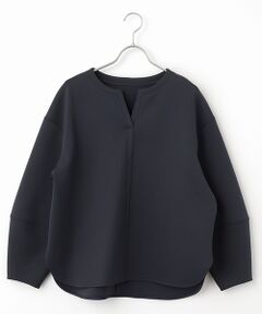 MOGA / モガ カットソー | トリアセダブルニットキーネックジャージトップス