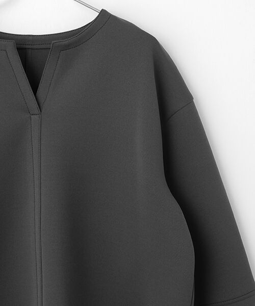 MOGA / モガ カットソー | トリアセダブルニットキーネックジャージトップス | 詳細3