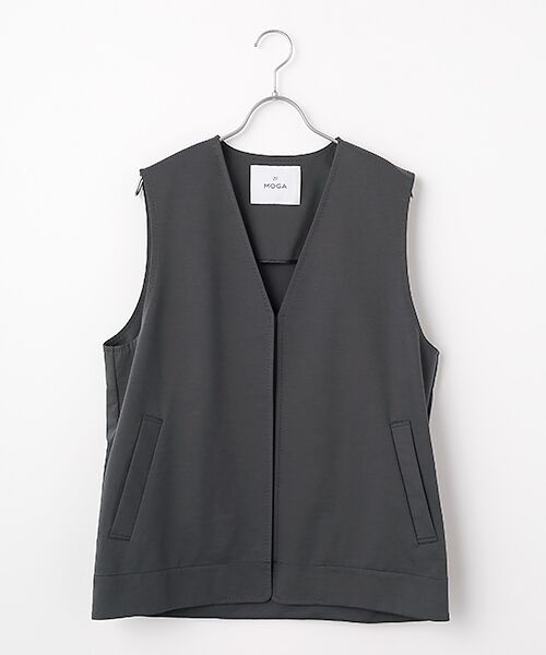 MOGA / モガ ベスト | クリアポンチVネックベスト（チャコールグレー）