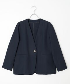 MOGA / モガ ノーカラージャケット | ストレッチサッカーストライプノーカラージャケット