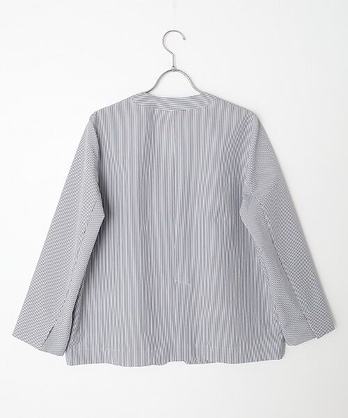 MOGA / モガ ノーカラージャケット | ストレッチサッカーストライプノーカラージャケット | 詳細1