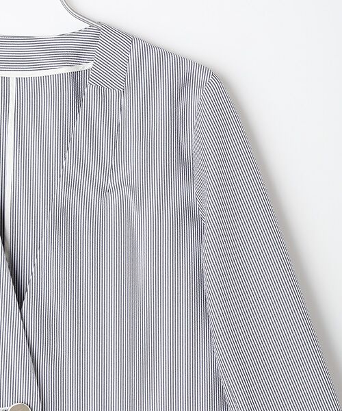 MOGA / モガ ノーカラージャケット | ストレッチサッカーストライプノーカラージャケット | 詳細2