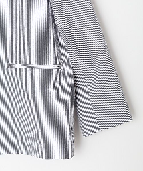 MOGA / モガ ノーカラージャケット | ストレッチサッカーストライプノーカラージャケット | 詳細3