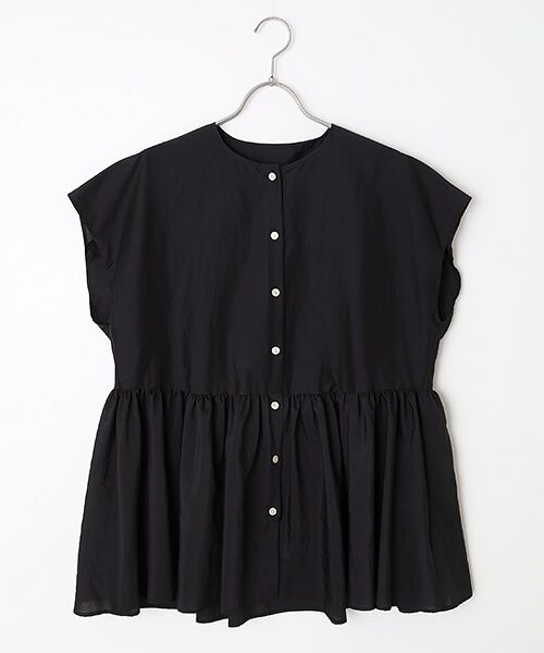 MOGA / モガ シャツ・ブラウス | セシェシルキーローンキャップスリーブブラウス（ブラック）