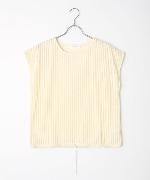 MOGA / モガ カットソー | feerique ラッセルメッシュストライププルオーバー（オフホワイト）