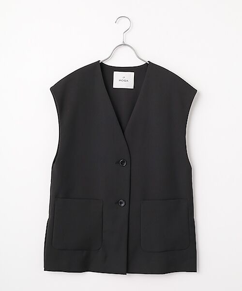 MOGA / モガ ベスト | ライトパウダリーツイルジレ（ブラック）