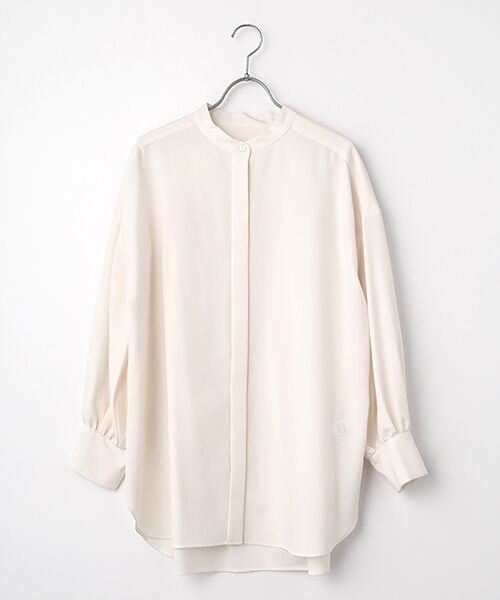 MOGA / モガ シャツ・ブラウス | トロストレッチバンドカラーブラウス（オフホワイト）
