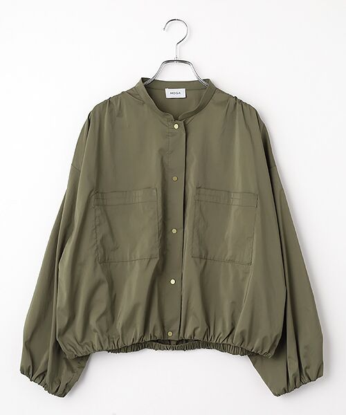 MOGA / モガ ブルゾン | ストレッチタフタギャザーブルゾン（カーキ）