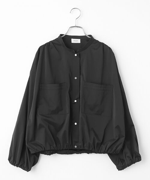 MOGA / モガ ブルゾン | ストレッチタフタギャザーブルゾン（ブラック）