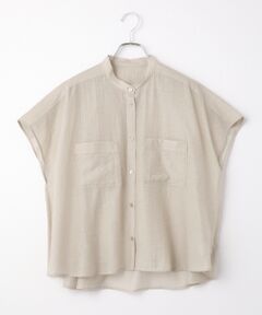 MOGA / モガ シャツ・ブラウス | ワッシャーボイルバンドカラーフレアブラウス