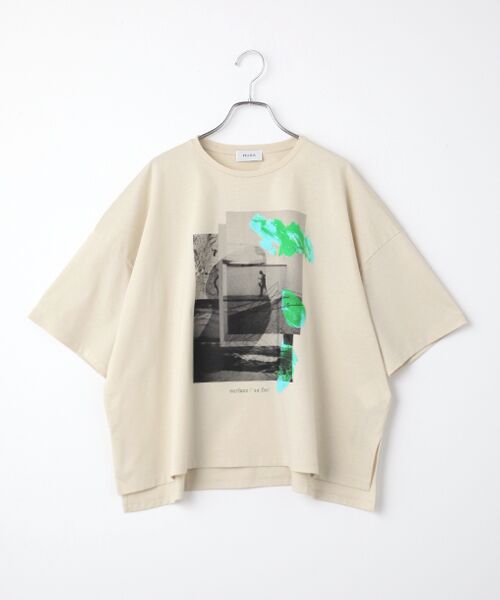 MOGA / モガ Tシャツ | ハイゲージ天竺オリジナルプリントＴシャツ（ライトベージュ）