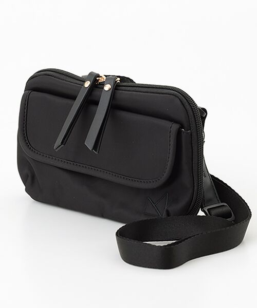 MONICA/モニカ 【撥水】撥水ナイロン多機能ポシェット ブラック FREE MONICA/モニカ 【撥水】撥水ナイロン多機能ポシェット ブラック FREE