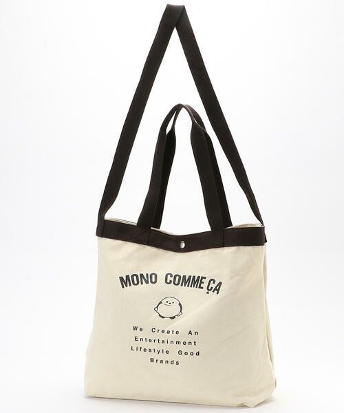 MONO COMME CA / モノコムサ トートバッグ | 抱きぬいぐるみモチーフ×インパクトロゴのプリントのトートバッグ | 詳細5