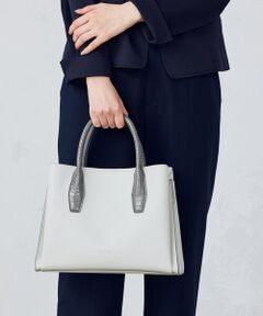 MONO COMME CA / モノコムサ ハンドバッグ | 型押しハンドルバッグ