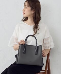 MONO COMME CA / モノコムサ ハンドバッグ | 型押しハンドルバッグ