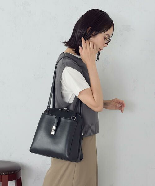 MONO COMME CA / モノコムサ トートバッグ | ひねり金具 2WAY トートリュック | 詳細4