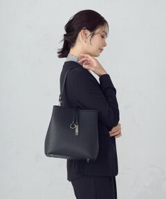 MONO COMME CA / モノコムサ トートバッグ | ロゴプレート ミニバッグ