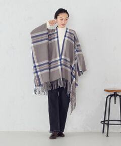 MONO COMME CA / モノコムサ マフラー・ショール・スヌード・ストール | チェック柄 ポンチョストール