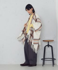 MONO COMME CA / モノコムサ マフラー・ショール・スヌード・ストール | チェック柄 ポンチョストール