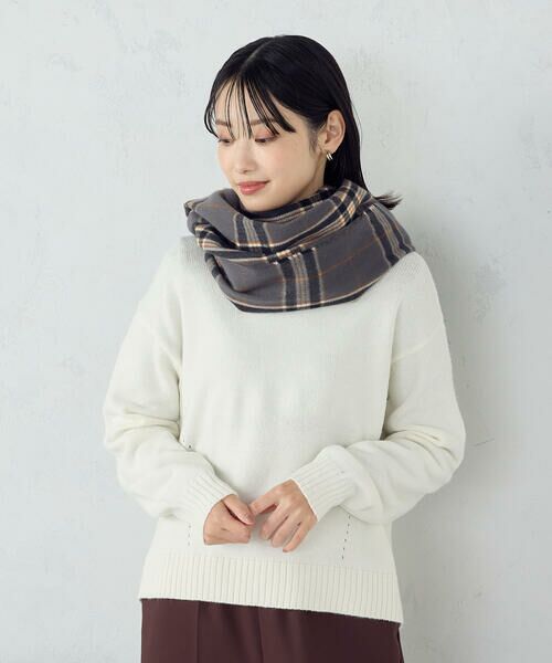 MONO COMME CA / モノコムサ マフラー・ショール・スヌード・ストール | カラーチェックストール | 詳細4