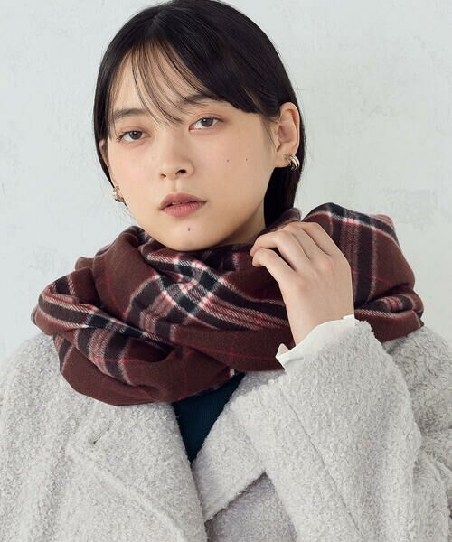 MONO COMME CA / モノコムサ マフラー・ショール・スヌード・ストール | カラーチェックストール | 詳細13