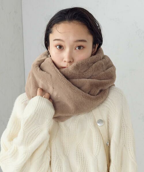 MONO COMME CA / モノコムサ マフラー・ショール・スヌード・ストール | フェイクファースヌード | 詳細15