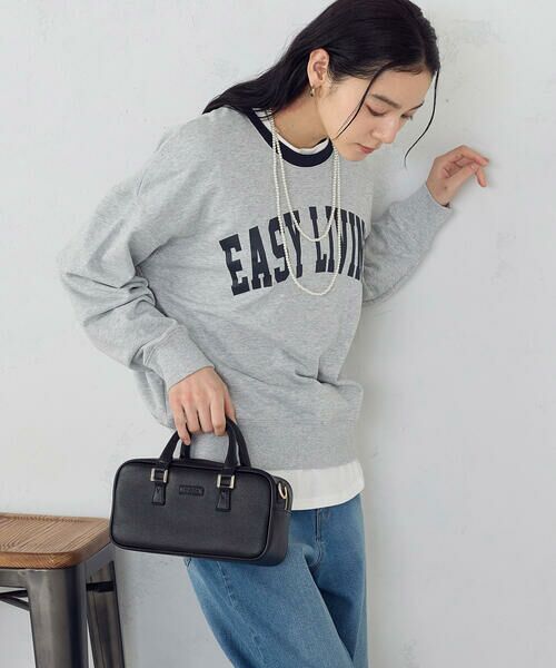 MONO COMME CA / モノコムサ ボストンバッグ | 横長ミニボストン（ブラック）