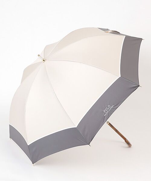 MOONBAT / ムーンバット 傘 | 雨傘 長傘 ワンポイントロゴ刺繍（オフホワイト）