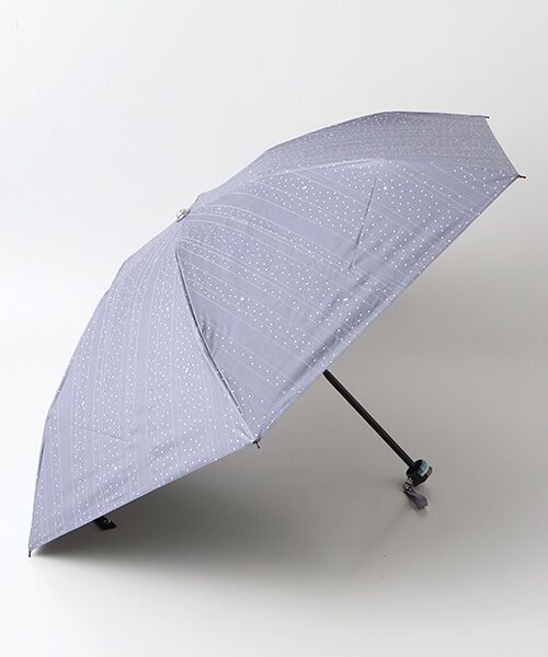 MOONBAT / ムーンバット 傘 | 日傘 晴雨兼用ミニ ストライプドットプリント（スカイブルー）