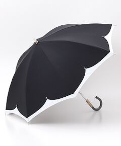 日傘 晴雨兼用長傘 バイカラー カットワーク