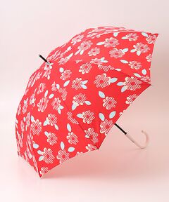 雨傘 耐風ジャンプ式 長傘 60cm UV ストライプフラワー