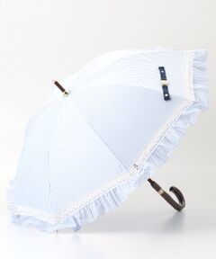 MOONBAT / ムーンバット 傘 | 日傘 晴雨兼用 長傘 ポロ　ラルフ　ローレン (POLO RALPH LAUREN) ストライプフリル 遮光 遮熱 UV