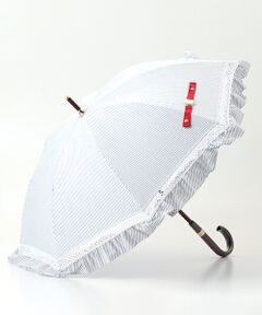 MOONBAT / ムーンバット 傘 | 日傘 晴雨兼用 長傘 ポロ　ラルフ　ローレン (POLO RALPH LAUREN) ストライプフリル 遮光 遮熱 UV