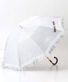 MOONBAT / ムーンバット 傘 | 日傘 晴雨兼用 折りたたみ傘 ポロ　ラルフ　ローレン (POLO RALPH LAUREN) ストライプフリル 遮光 遮熱 楽々開閉 UV