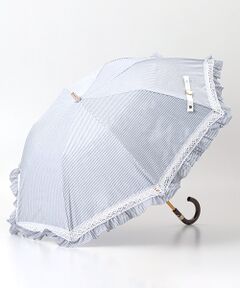 MOONBAT / ムーンバット 傘 | 日傘 晴雨兼用 折りたたみ傘 ポロ　ラルフ　ローレン (POLO RALPH LAUREN) ストライプフリル 遮光 遮熱 楽々開閉 UV