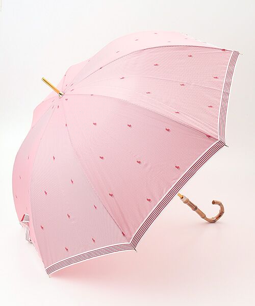 MOONBAT/ムーンバット 雨傘 長傘 千鳥格子×ポロポニー ローズピンク FREE MOONBAT/ムーンバット 雨傘 長傘 千鳥格子×ポロポニー ローズピンク FREE